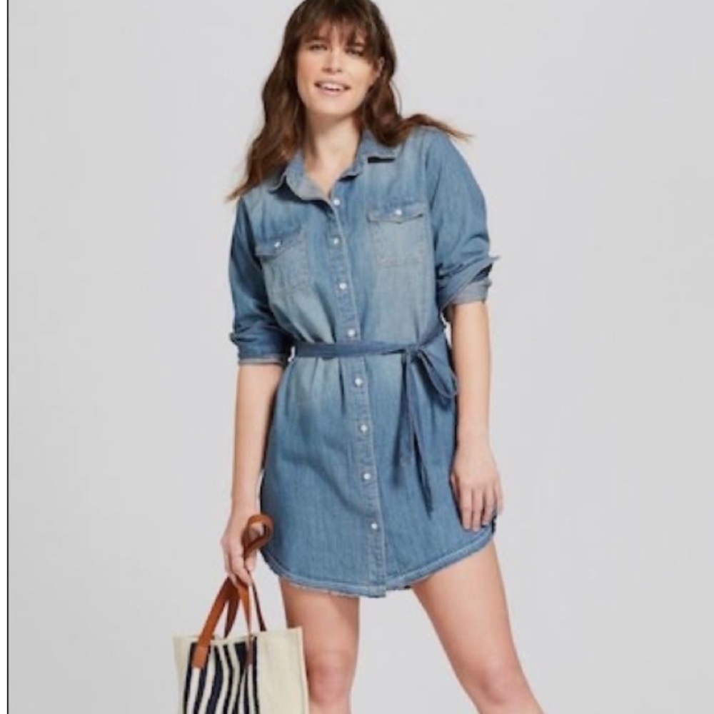 Merona chambray button down denim dress/shirt dress Size SP